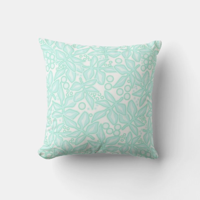 Coussin Feuilles en dentelle vert clair fleurie sans parfu (Recto)