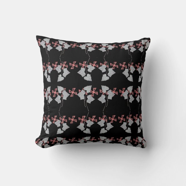 Coussin Feuilles et astérisques noirs  (Recto)