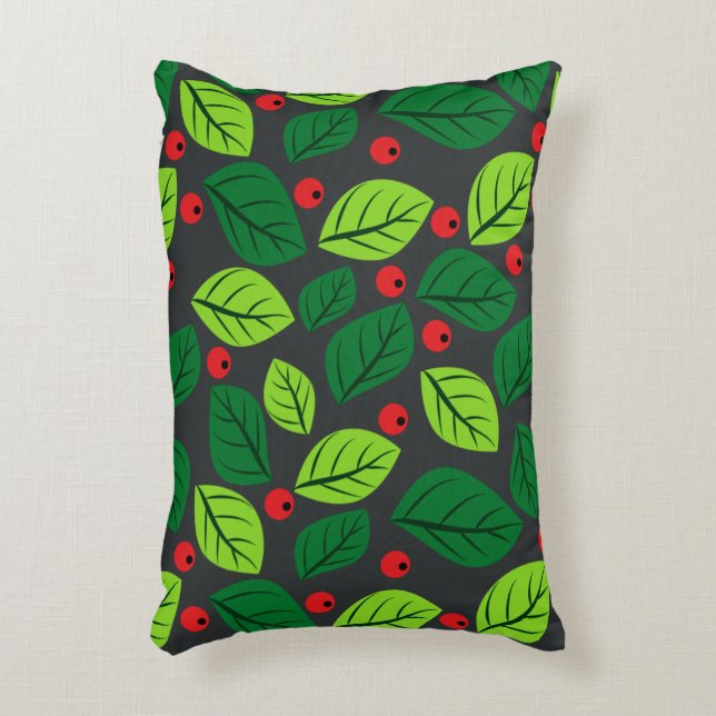 coussin "Feuilles et baies" (Devant(Vertical))