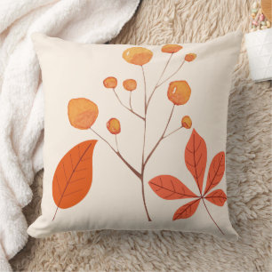 Coussin Feuilles et baies nordiques scandinaves