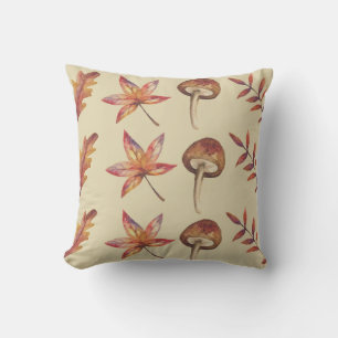 Coussin Feuilles et champignons d'automne