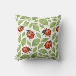 Coussin Feuilles et coccinelles
