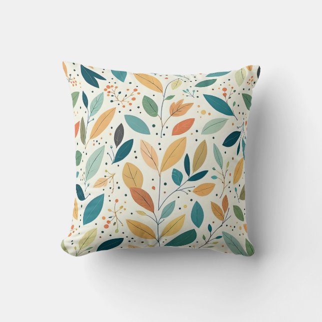 Coussin feuilles et points (Recto)