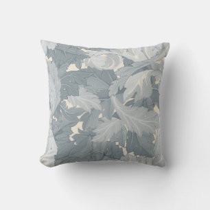 Coussin Feuilles floraux gris rétro ornementaux