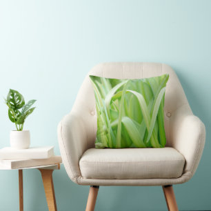 Coussin Feuilles fraîches de plante verte