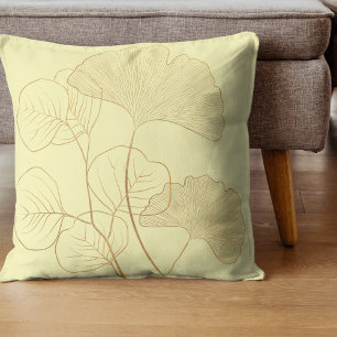 Coussin Feuilles Gold Gingko