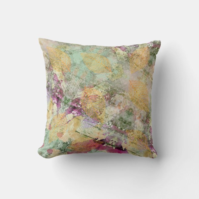 Coussin Feuilles Gold Orange Fall Leaf sur la page de déco (Recto)