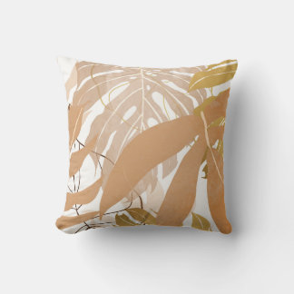 Coussin Feuilles Gold Tropical : Arrière - plan Luxueux.