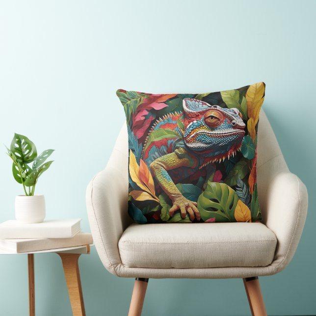 Coussin Feuilles Lizard et couleur (Chaise)