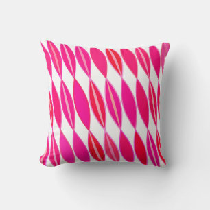 Coussin Feuilles modernes du milieu du siècle, Coral rose 