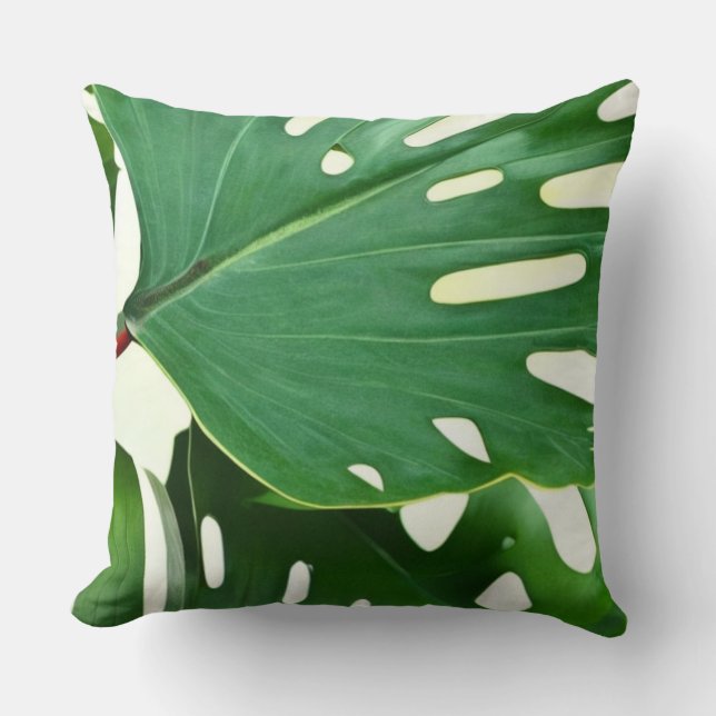 Coussin Feuilles Monstera (Recto)