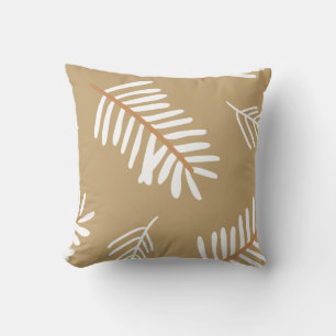 Coussin Feuilles Motifs Brown doux