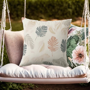 Coussin Feuilles neutres de Boho Beige