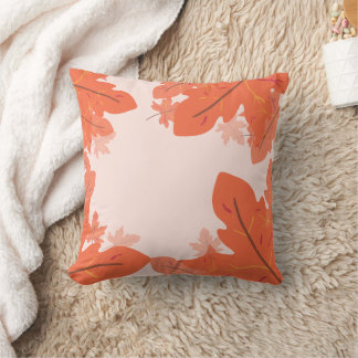 Coussin feuilles orange
