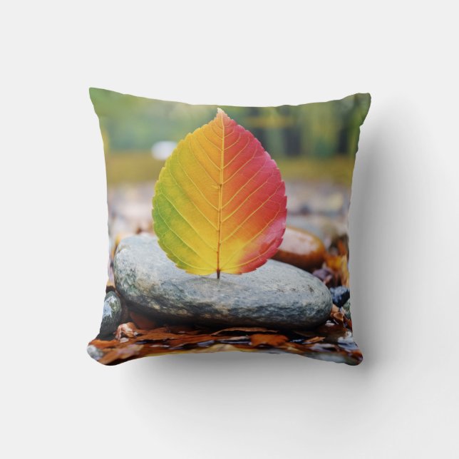 Coussin Feuilles paisible Nature sereine (Recto)