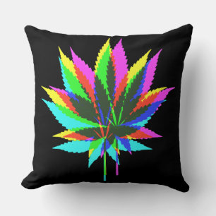 Coussin Feuilles Plantes sauvages - couleur néon + vos idé