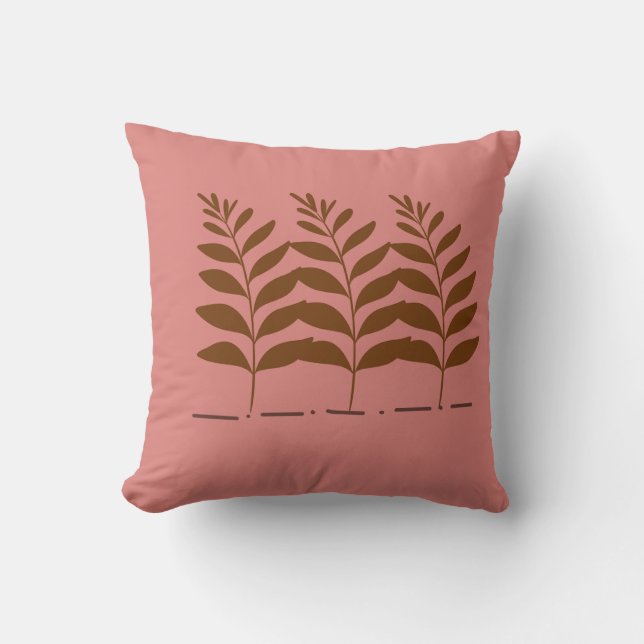 Coussin "Feuilles sur l'oreiller de pêche" (Recto)
