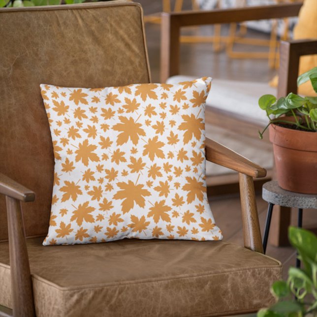 Coussin Feuilles Terracotta Automne Citrouille (Créateur téléchargé)