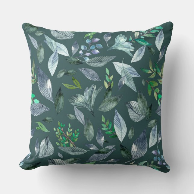 Coussin Feuilles tombées aquarelle 5 (Recto)