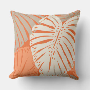 Coussin Feuilles Tropicales Hawaïennes de Jungle Monstera