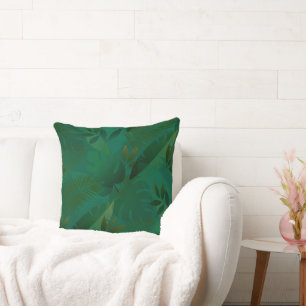 Coussin Feuilles Tropicales Mystiques Exotiques de la Jung