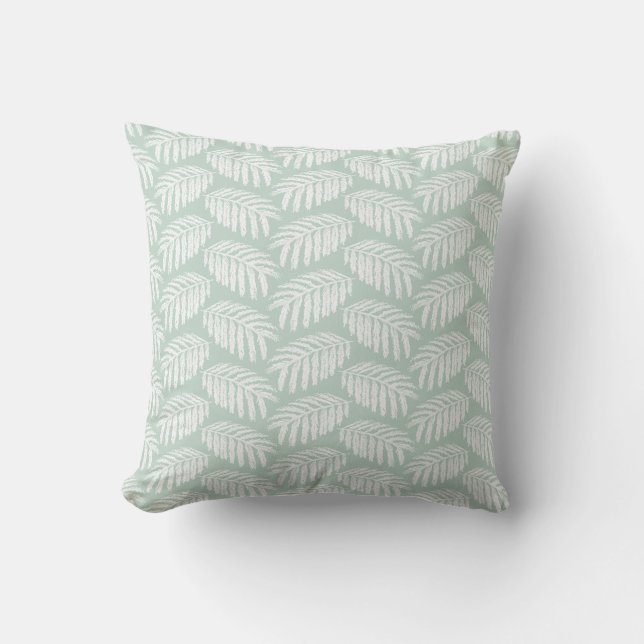 Coussin Feuilles Tropicales Vertes (Recto)