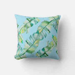 Coussin Feuilles tropicaux aquarelle, illustration transpa