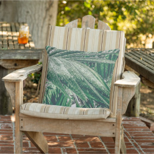 Coussin Feuilles tropicaux avec Raindrops