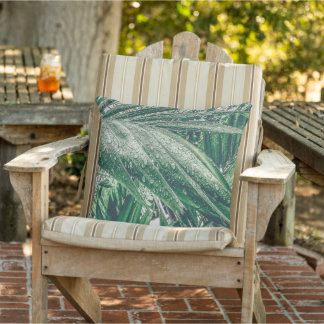 Coussin Feuilles tropicaux avec Raindrops