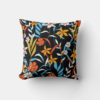 Coussin Feuilles tropicaux colorés : motif arrière - plan