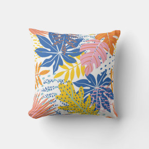 Coussin Feuilles tropicaux dynamiques