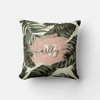 Coussin Feuilles tropicaux et Parties scintillant