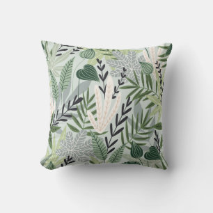 Coussin Feuilles tropicaux : impression Vintage à main.