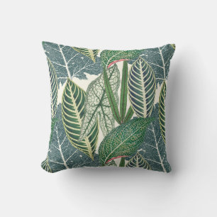 Coussin Feuilles tropicaux verts
