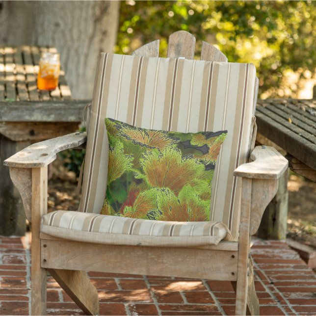 COUSSIN "FEUILLES"/ VERT DE LIME ET BROWN DE PAIX (Chaise)