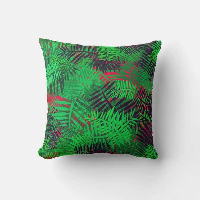 Coussin Feuilles vert et noir (Recto)