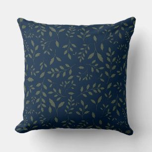 Coussin Feuilles vert sauge lunatique motif marine