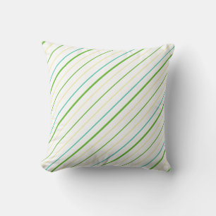 Coussin Feuilles Vert, Turquoise, Jaune, Blancs