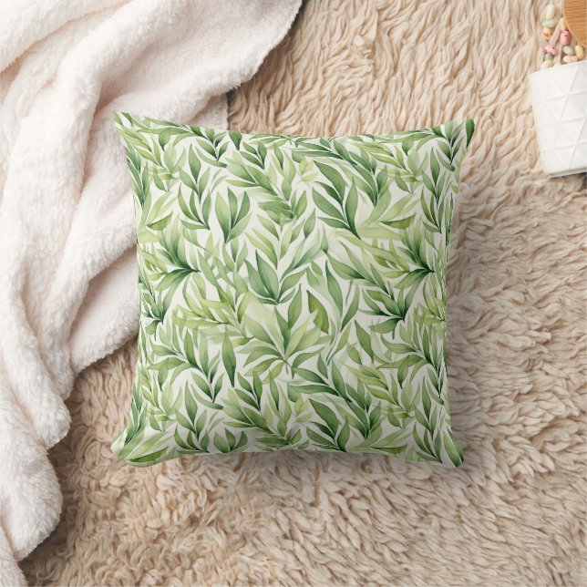 Coussin Feuilles Vertes Élégante Modernité Végétale  (Couverture)