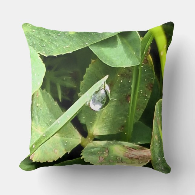 Coussin Feuilles Vertes Roumanie - Art mural de feuillage  (Recto)