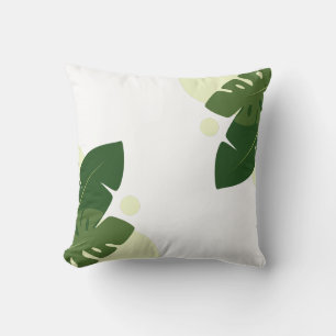 Coussin Feuilles Vertes Tropicales Design Nature