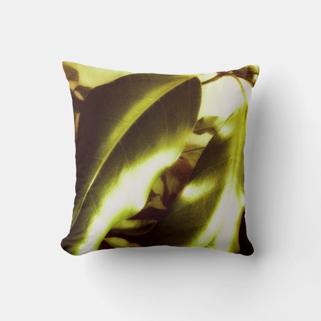 Coussin Feuilles verts d'or (Recto)
