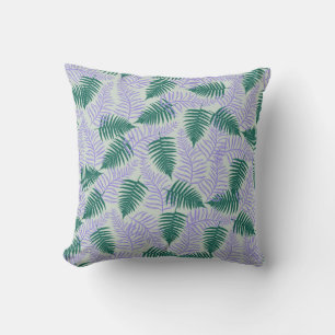 Coussin Feuilles verts pourpre rétro les années 70 Fleur