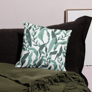 Coussin Feuilles verts Sage
