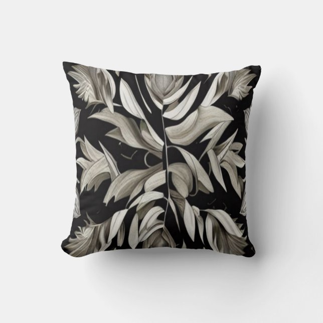 Coussin Feuilles Vintages tropicaux (Recto)