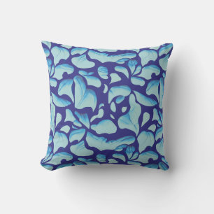 Coussin Feuilles Volantes   Motif de Feuille Bleue