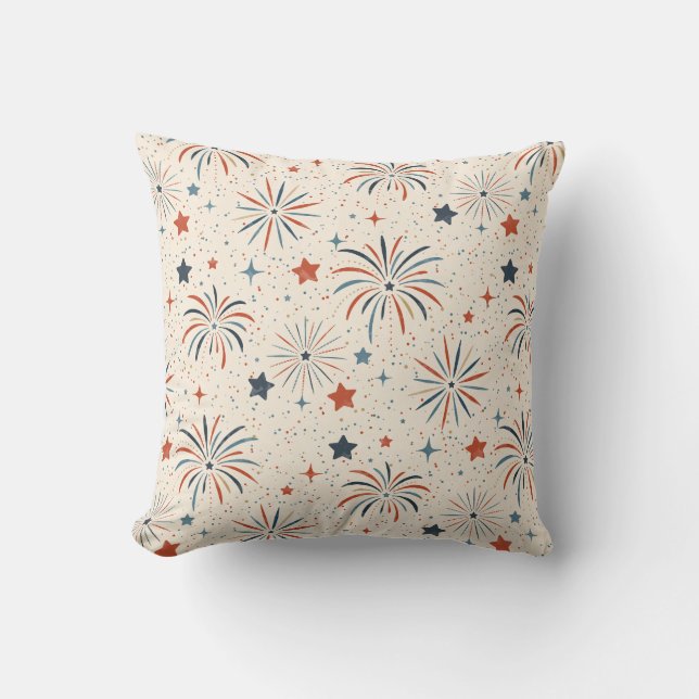 Coussin Feux d'artifice et étoiles (Recto)