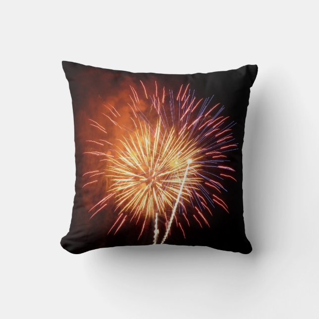 Coussin Feux d'artifice Rouges, Blancs et Bleus I Patrioti (Recto)