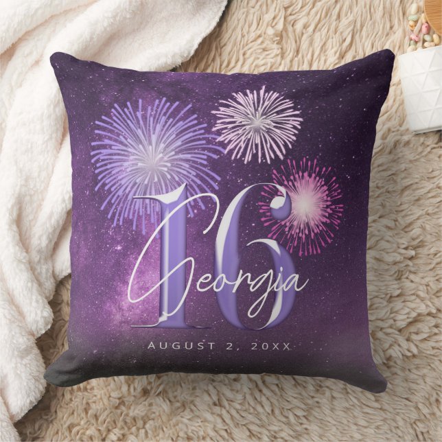 Coussin Feux d'artifice Sweet 16 Purple ID984 (Couverture)