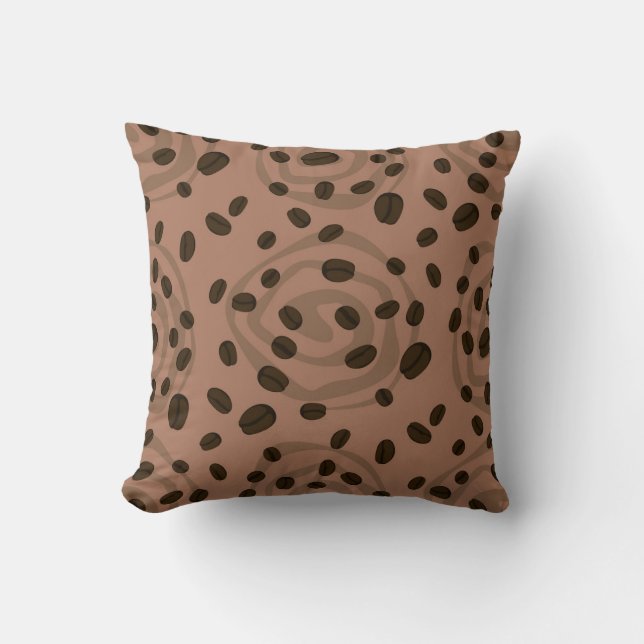 Coussin Fèves de café Abstraites (Recto)